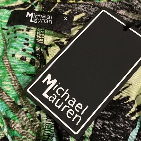 NWT Michael Lauren Prince Jungle Green Print Deep Back Tank Top - Sz S - Picture 5 of 9